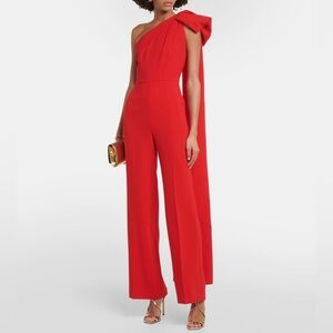 NWOT Roland Mouret Bow-Detail One-Shoulder Red Jumpsuit
